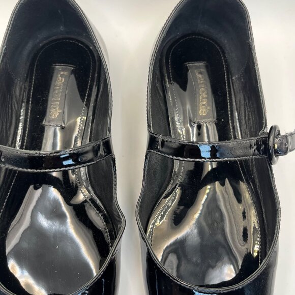Larroude Womens Size 5 Shoes Blair Patent Black Leather Mary Jane Flats - Picture 4 of 11